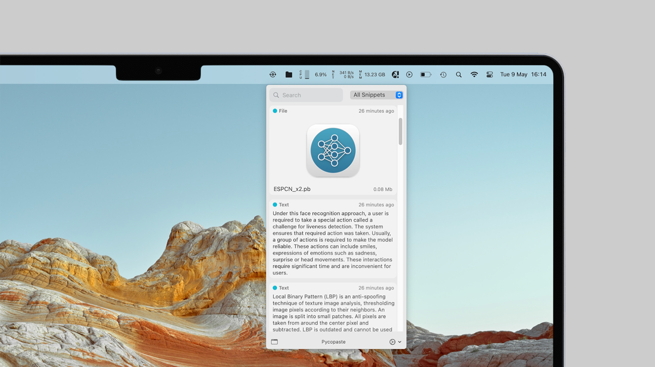 clipboard window in mac menu